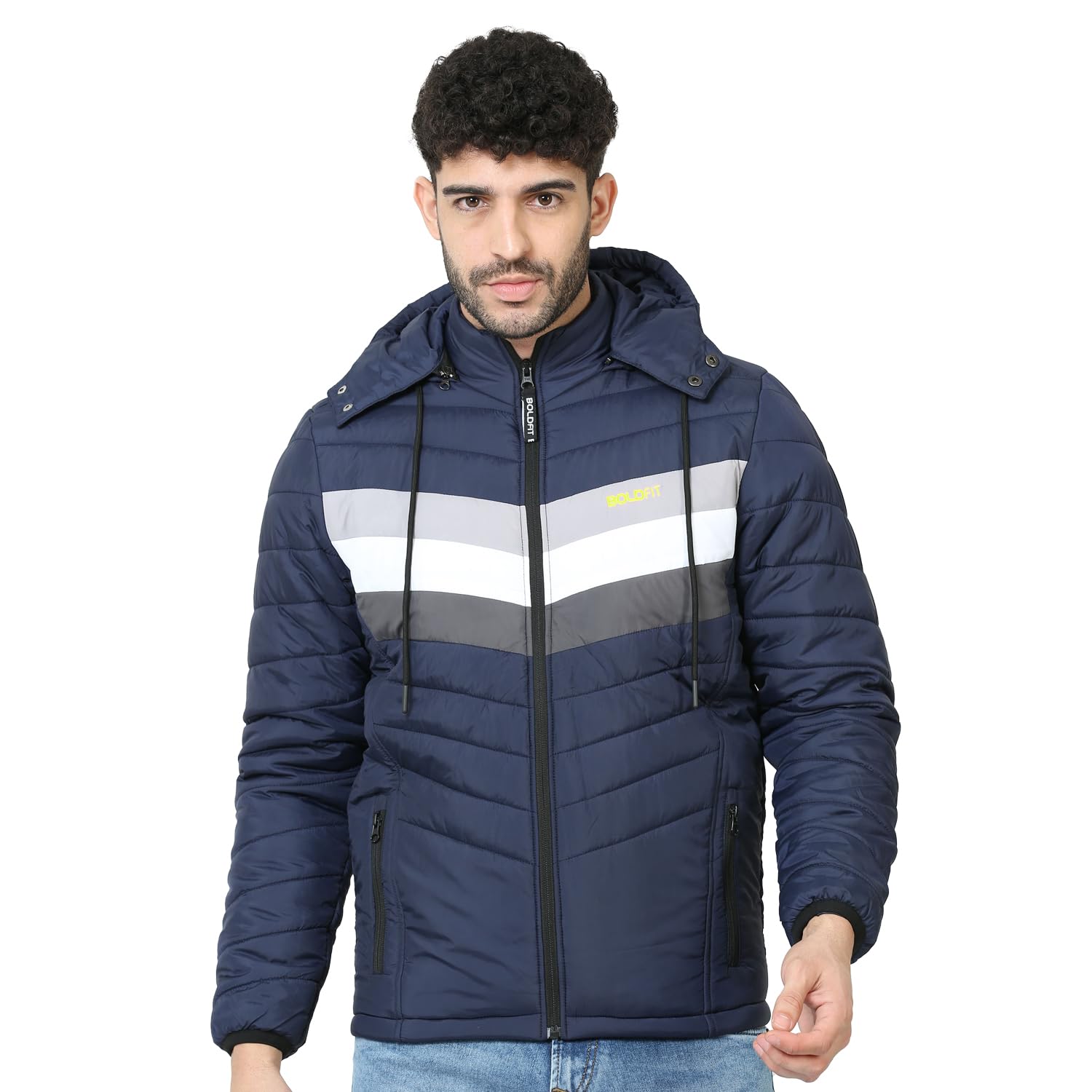 Boldfit Men Quilted Hooded Padded Jacket