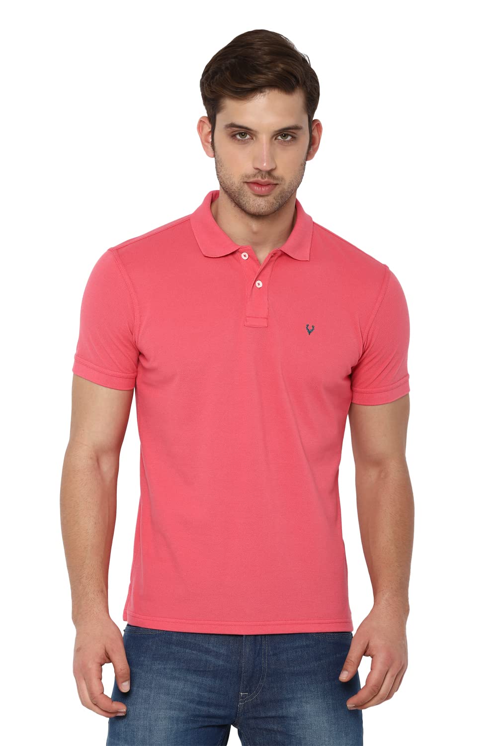 Allen Solly Men Polo T-Shirt - Rose
