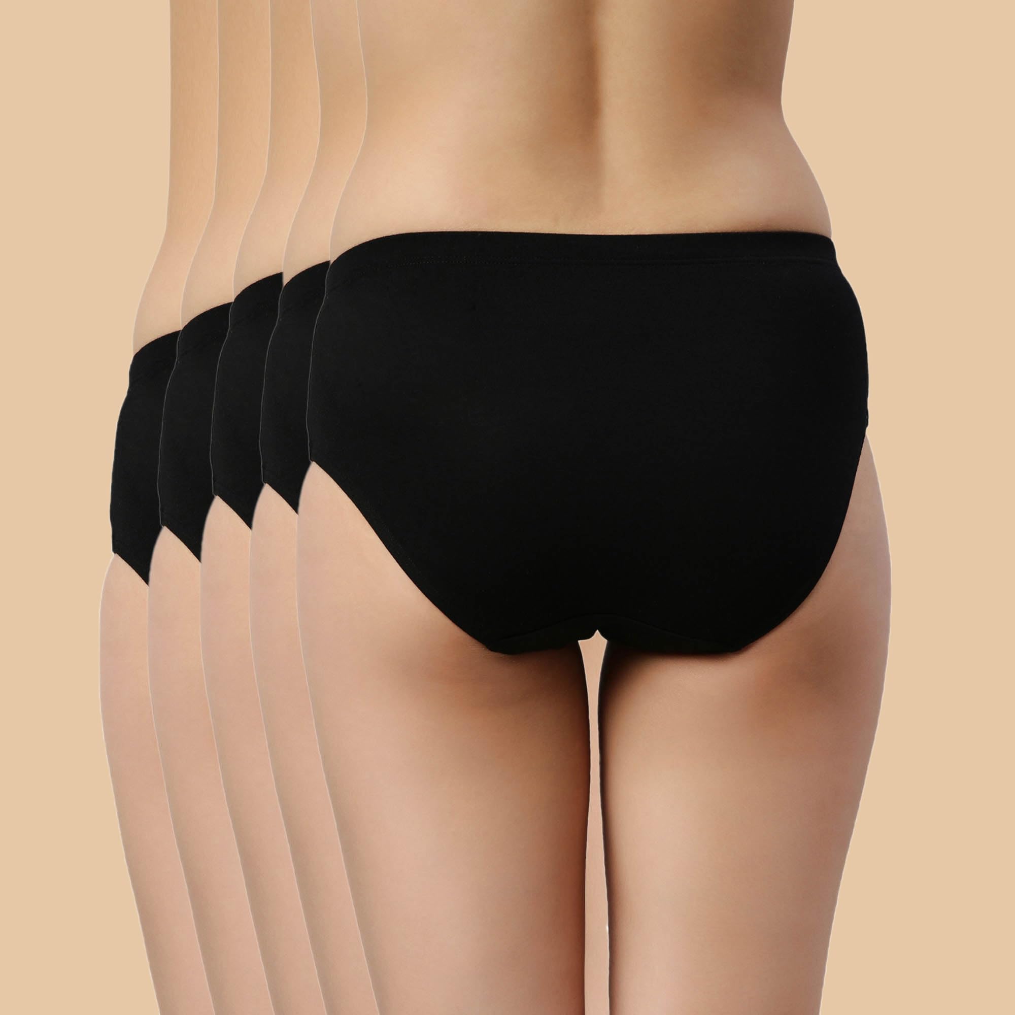 Enamor Women's Hipster Panties - Cotton Blend - Jet Black - Image 3