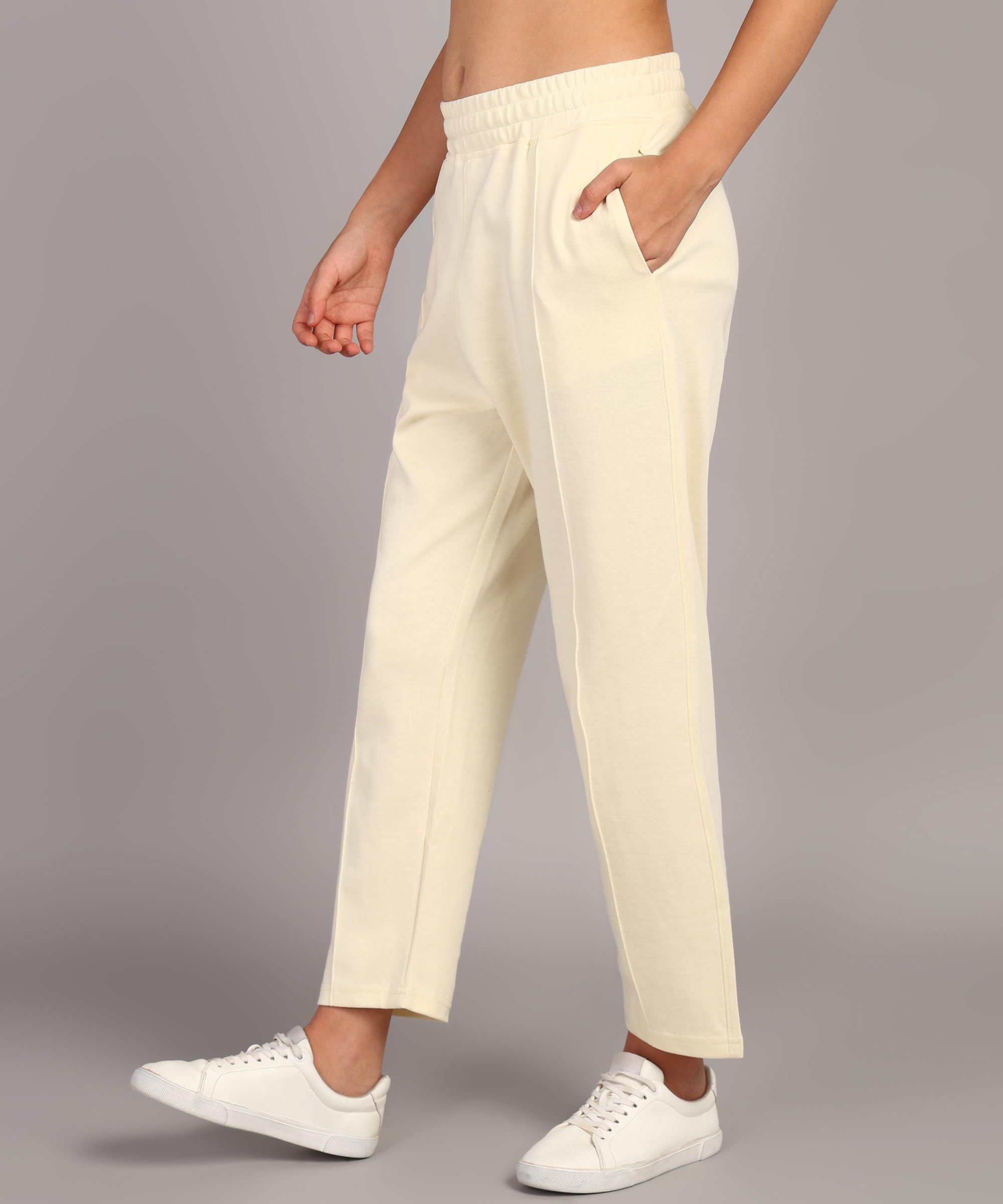 Alan Jones Women's Cream Straight Fit Trousers - Image 3