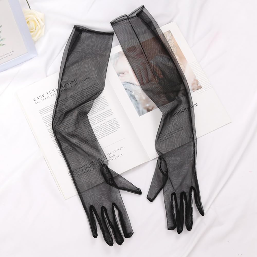 Anzailala Black Lace Gloves for Women - Image 5