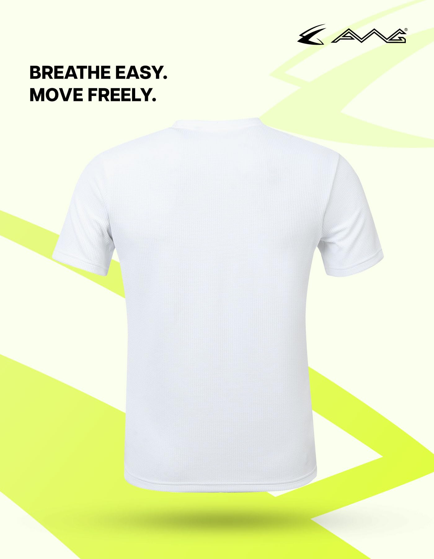 AWG Men Waffle Knit Crew Neck T-Shirt - White - Image 4