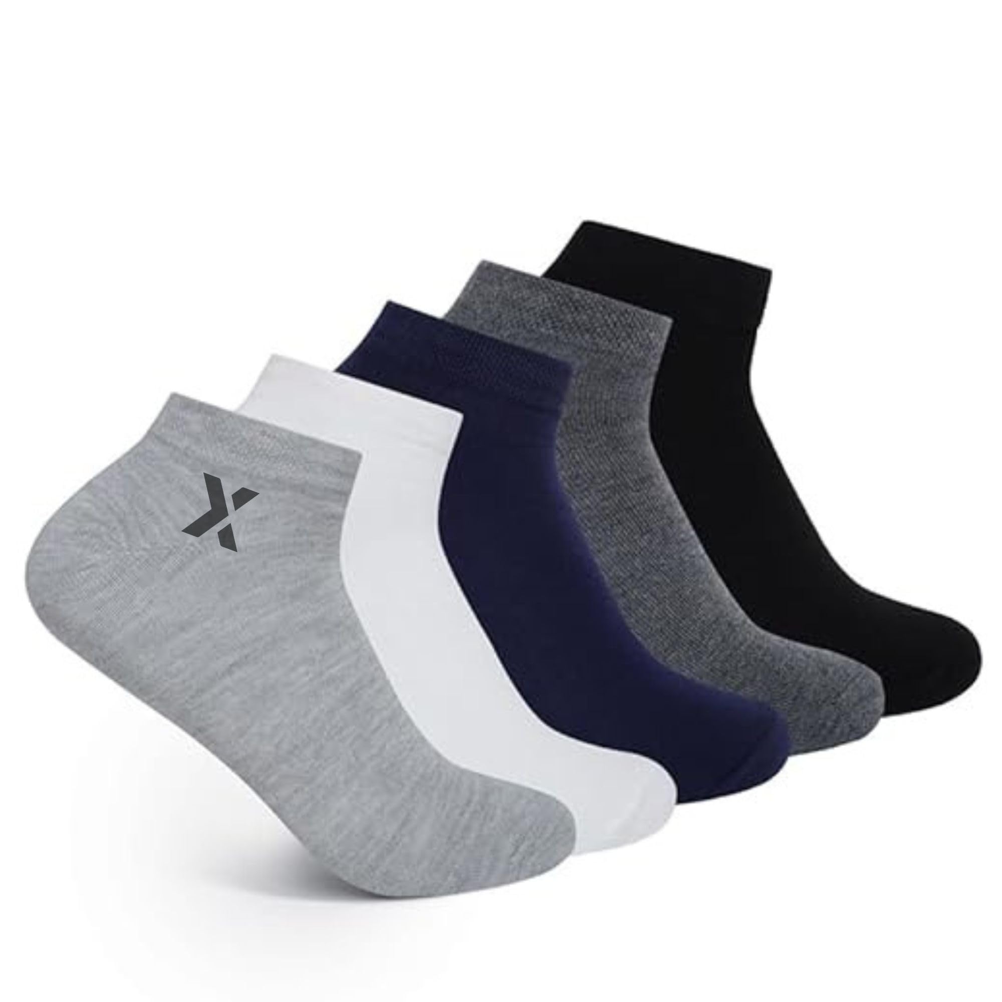 JEMOX Men's Cotton Sports Ankle Socks - Anti Odour