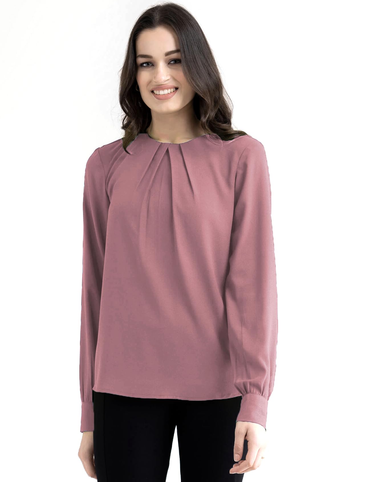 Mirana Women's Crew Neck Top - Pink, Maroon, Dark Blue & Lavender - Image 3