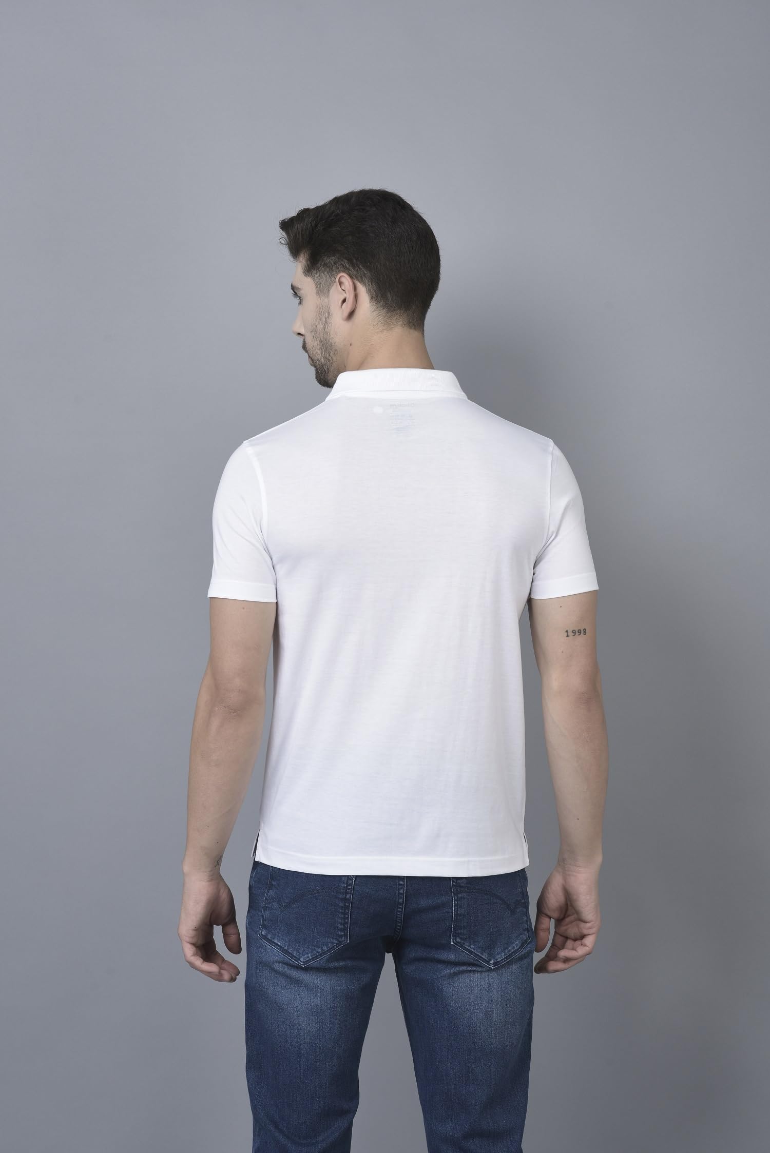 Dollar Men's Cotton Polo Tshirt - White Indigo - Image 2