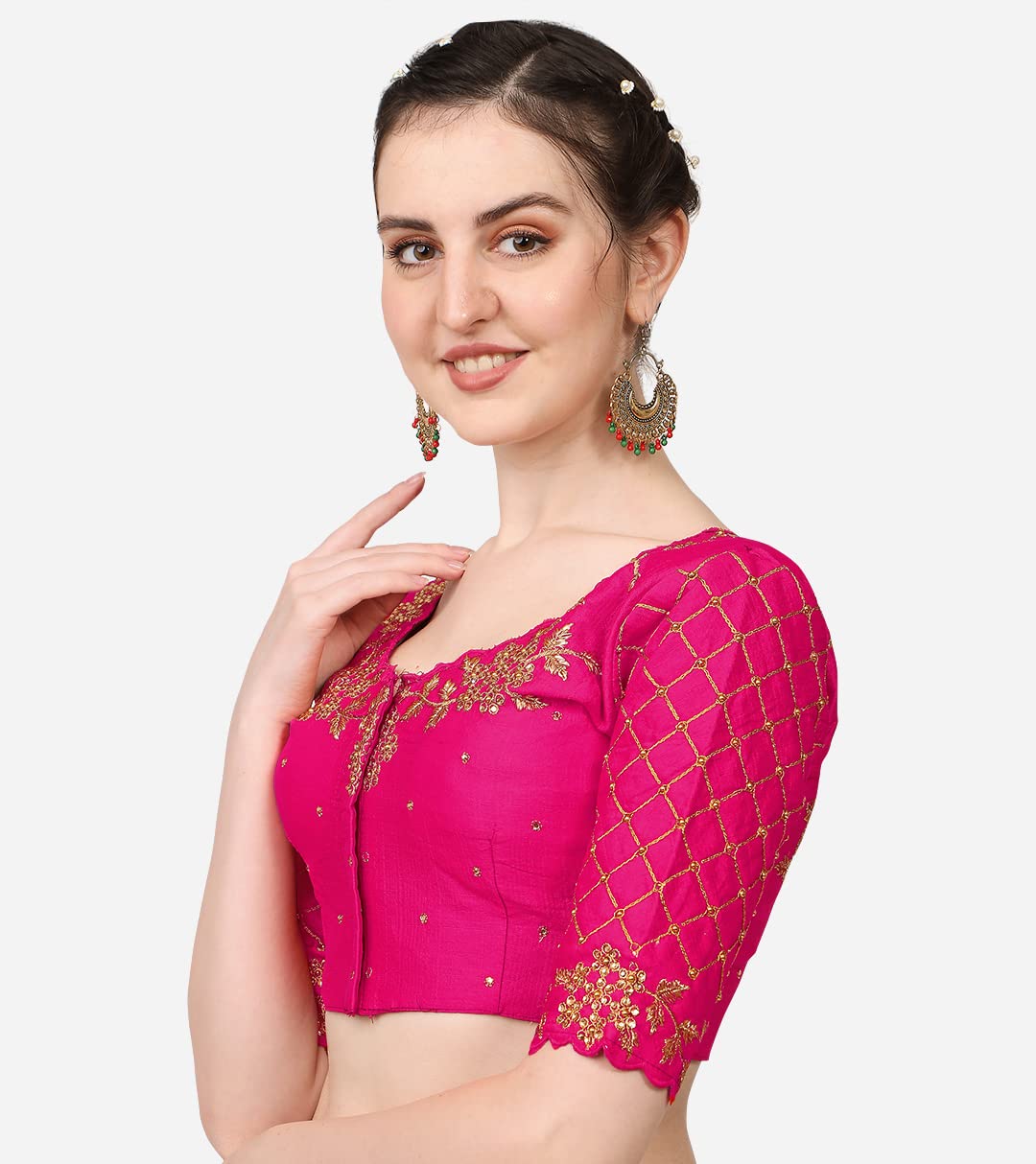 Pujia Mills Women's Embroidery Blouse - Pink - Image 2