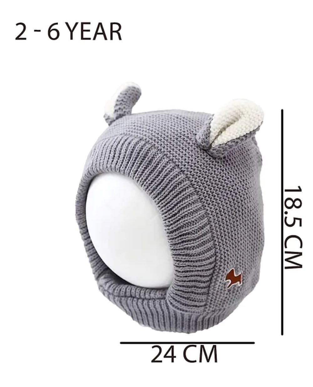 SYGA Winter Warm Baby Hat - Grey Unisex - Image 3