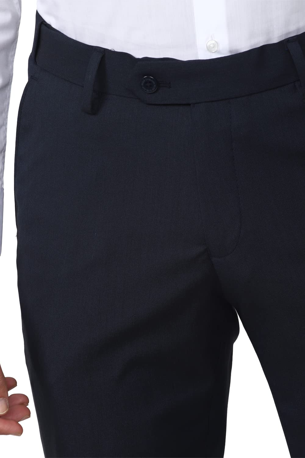 Peter England Men's Navy Formal Trousers - Image 4