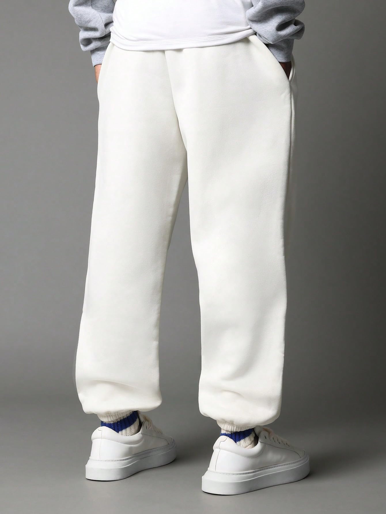 Dockstreet Men's Cinched Elastic Sweatpants - White - Image 5