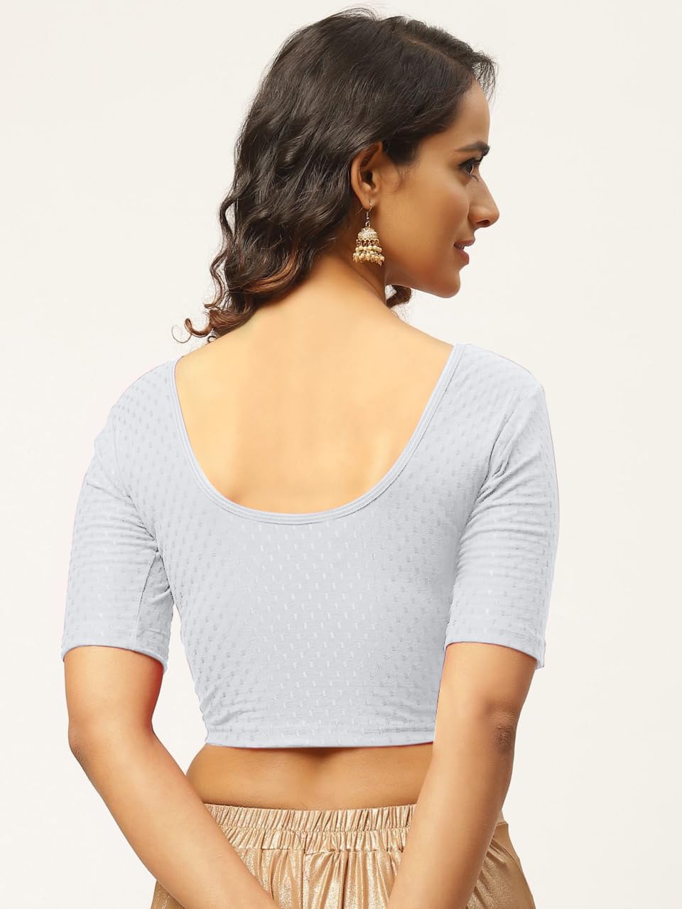 Fressia Saree Blouse for Women - Cotton Elbow Sleeve - Image 2