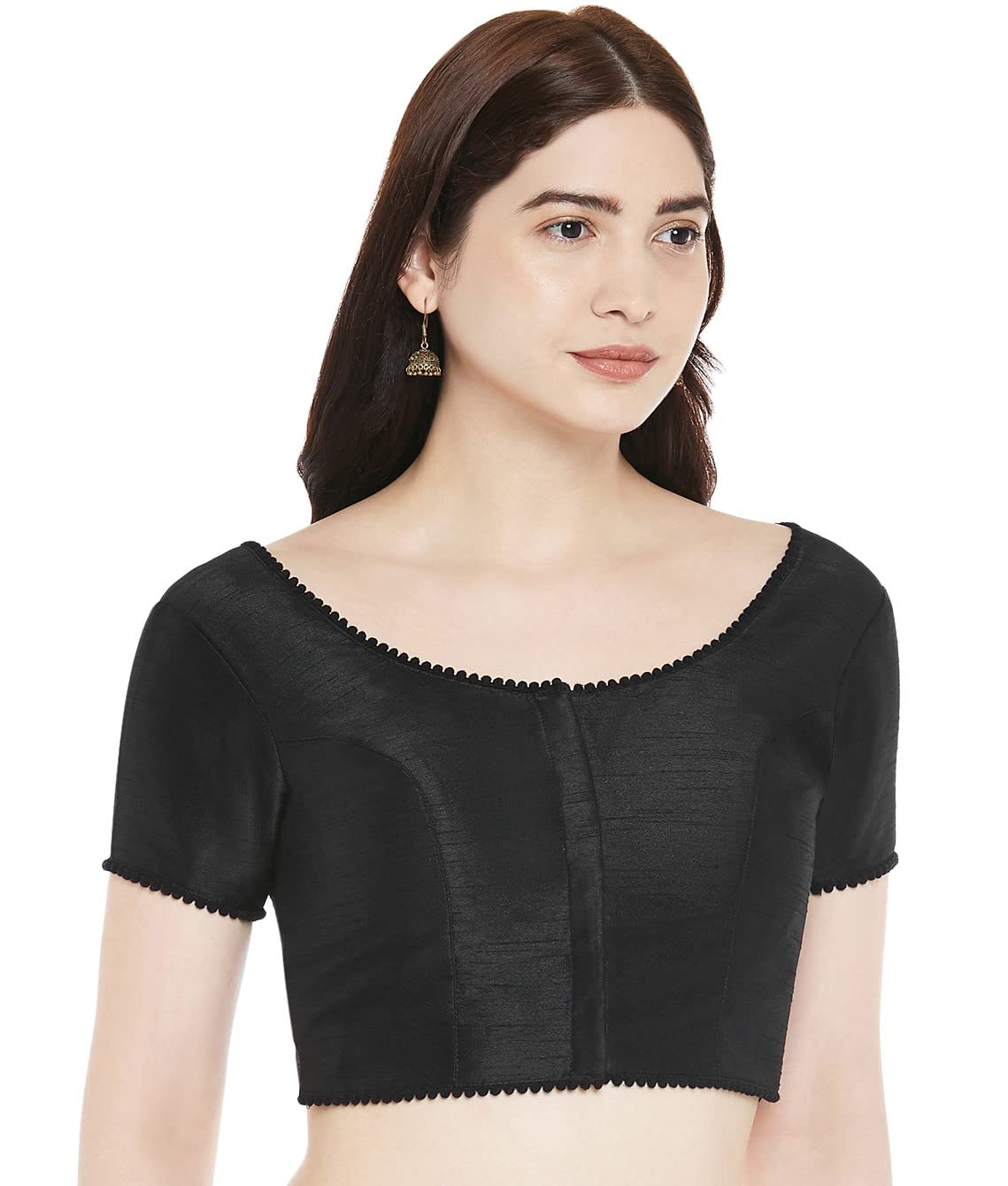 Studio Shringaar Women's Polyester Padded Saree Blouse - Black - Image 2