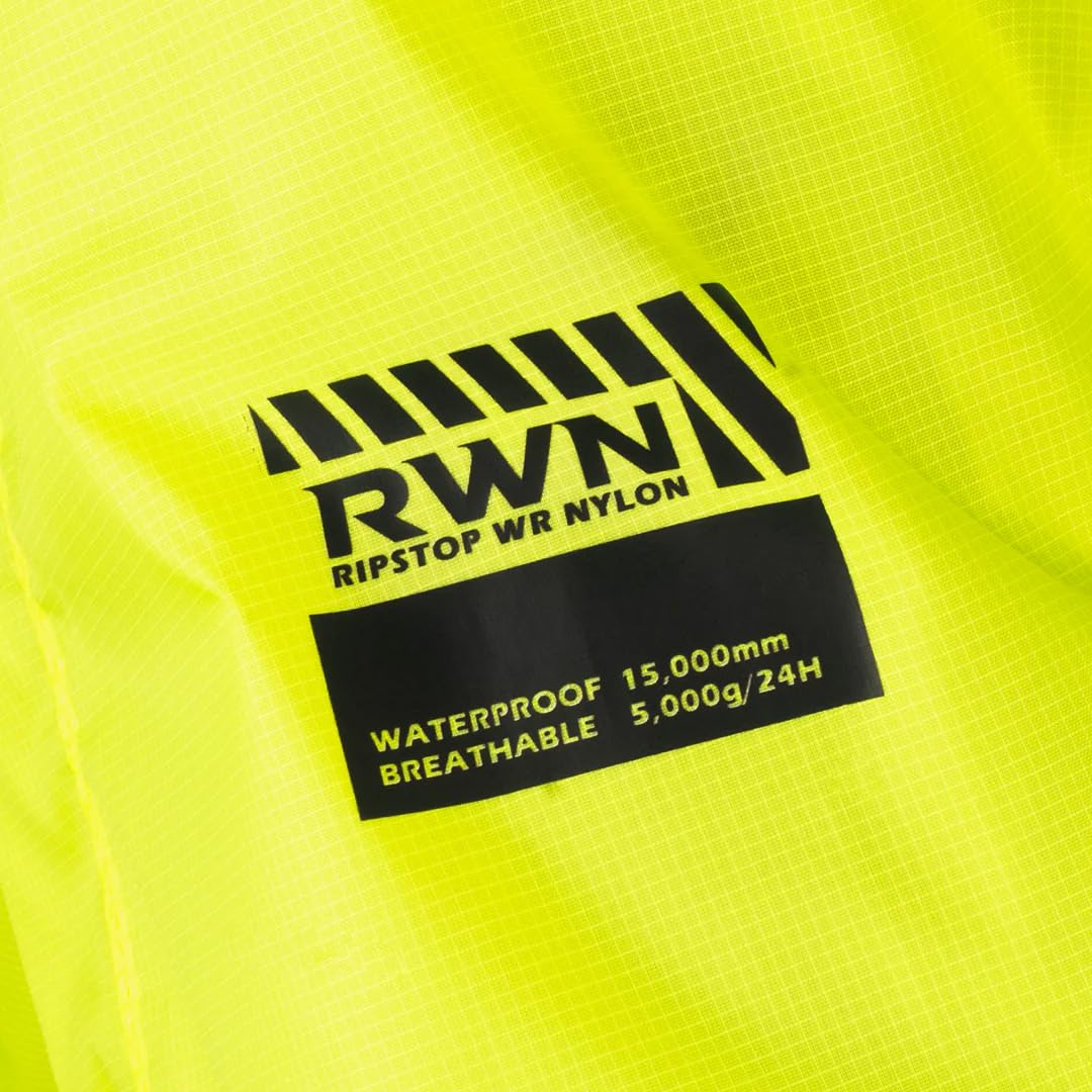 Rynox Unisex H2Go Pro 3 Rain Jacket - Hi-Viz Green - Image 4
