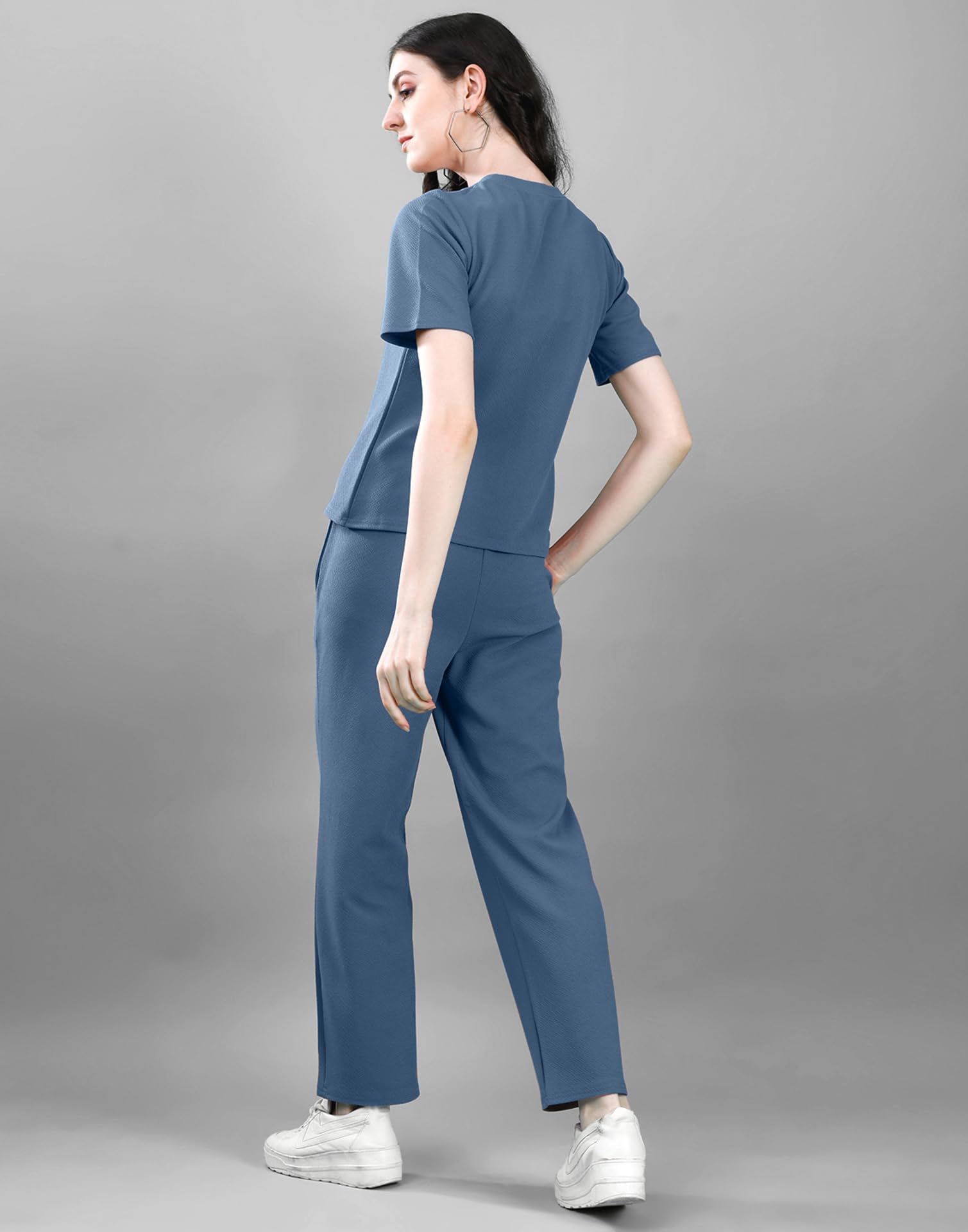 Selvia Women Tops and Trouser Co-ord Set - Steel Blue - Image 2