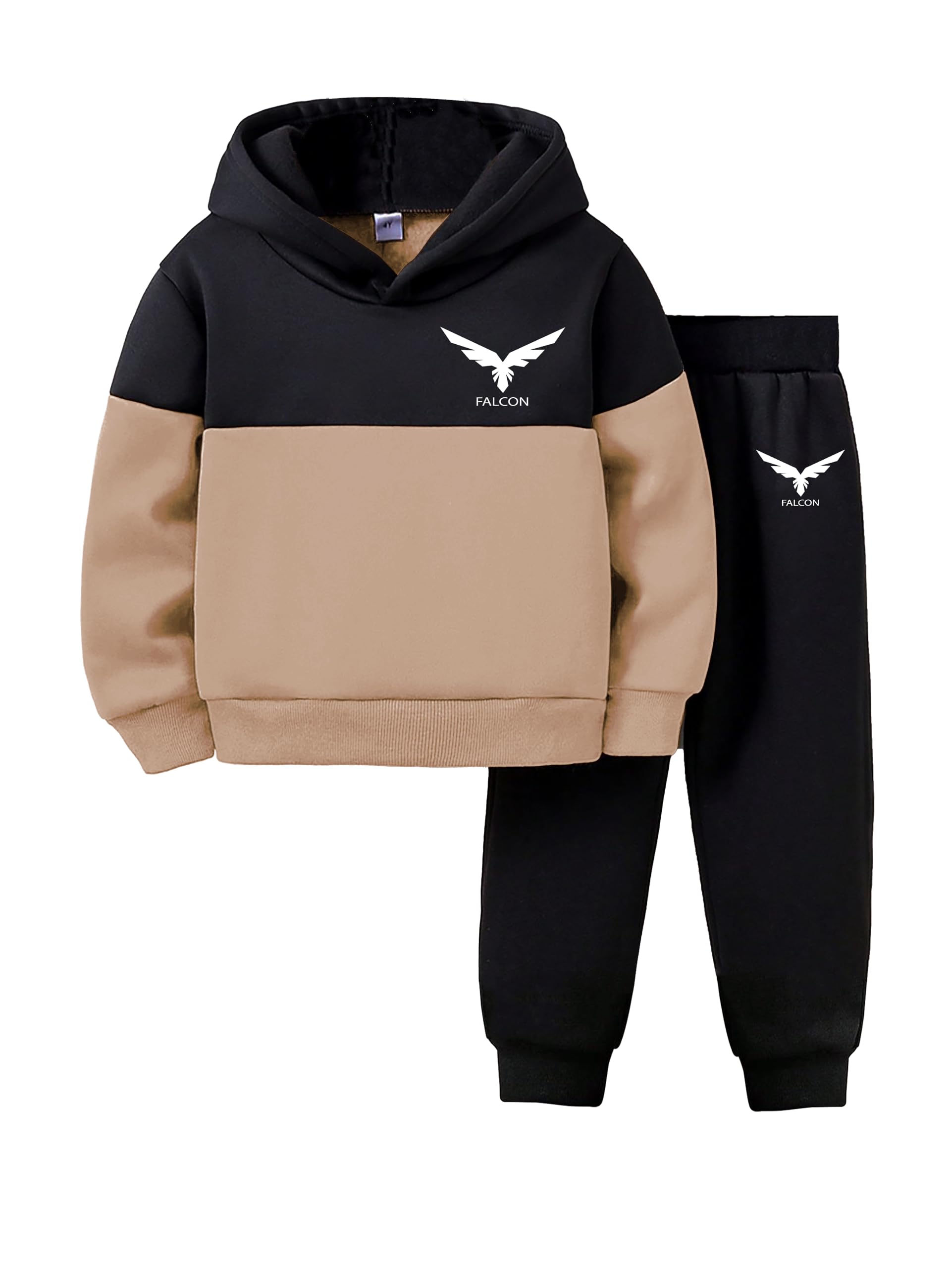 GarbGlide Boys Cotton Hooded Sweatshirt Set - Spring Green