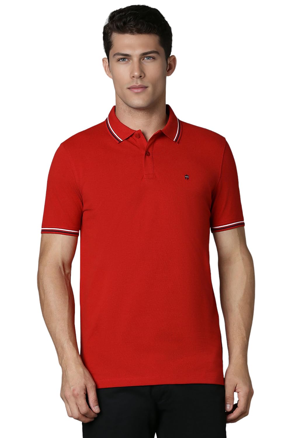 Louis Philippe Men's Cotton Slim Fit T-Shirt - Red