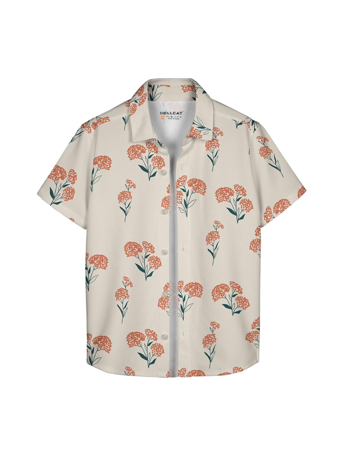 HELLCAT Beige Printed Casual Shirt for Boys