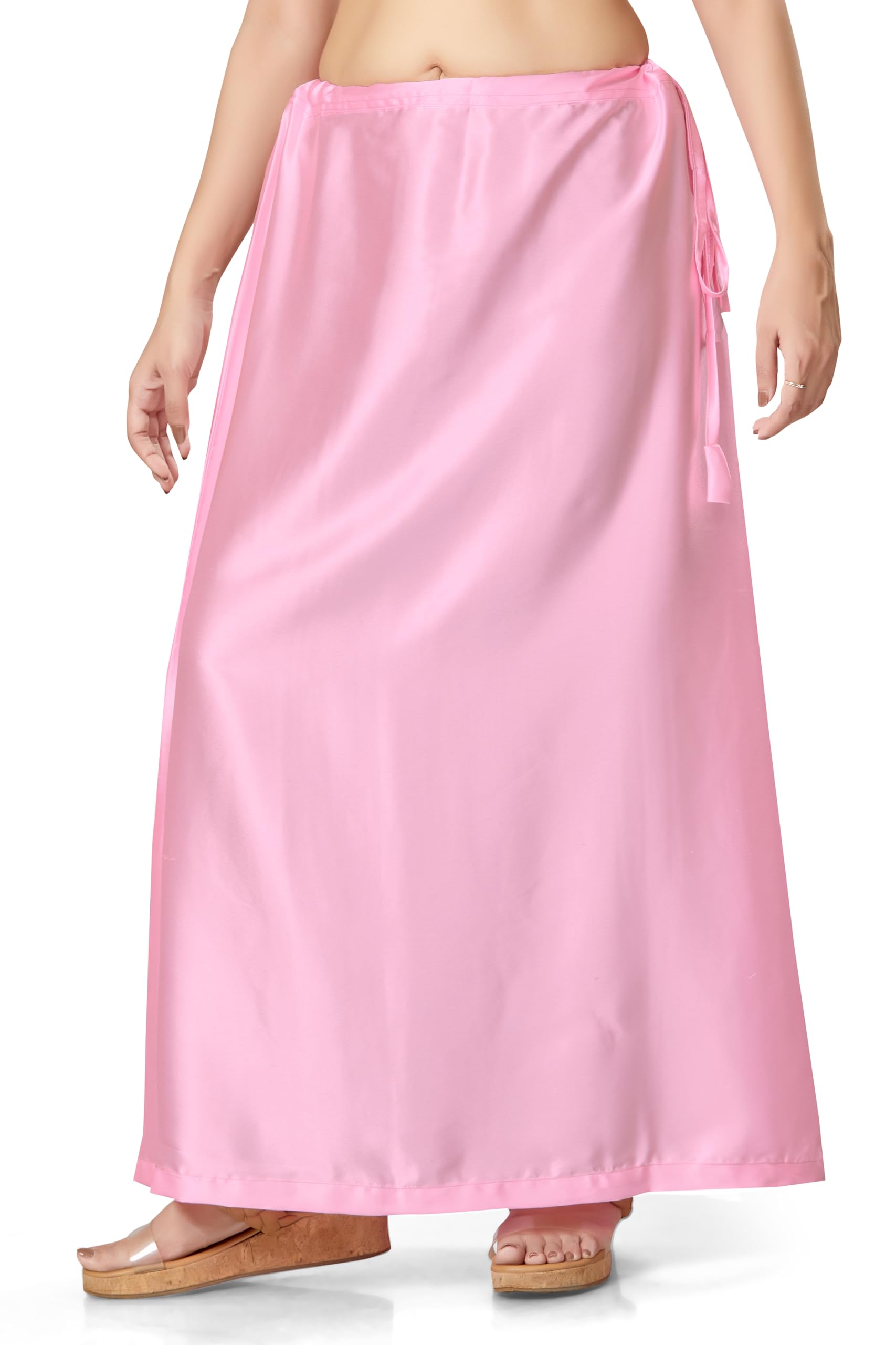 Madhu Fashion Light Pink Satin Saree Petticoat for Women - Image 4