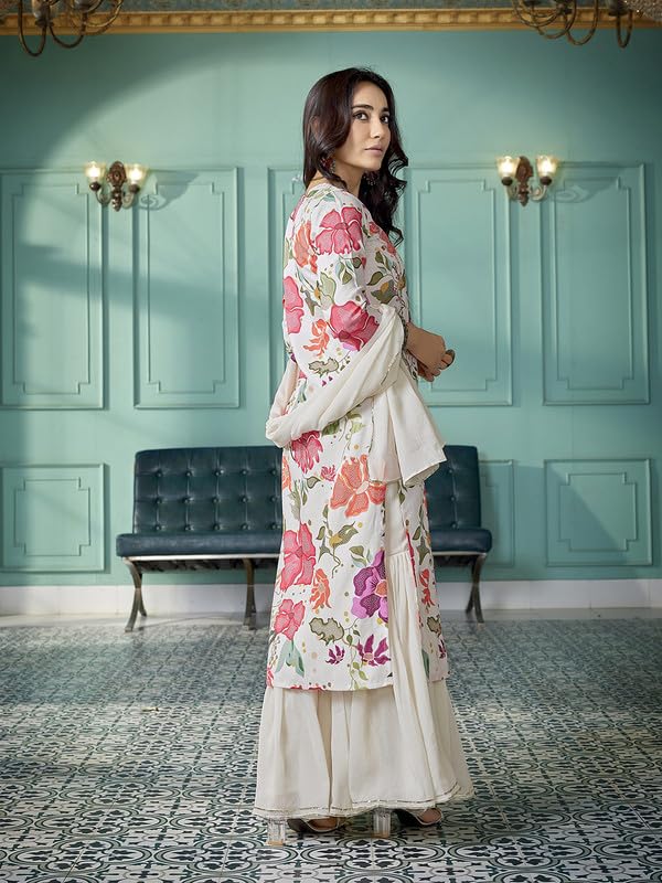 Royal Export Kurta Sharara Dupatta Set - Multicolor - Image 3