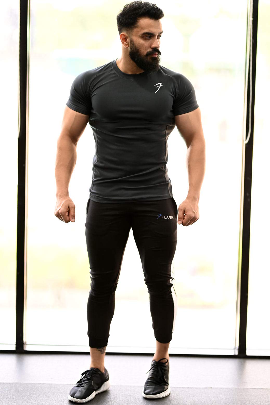 GarbGlide Men's Round Neck Gym T-Shirt - Grey - Image 5