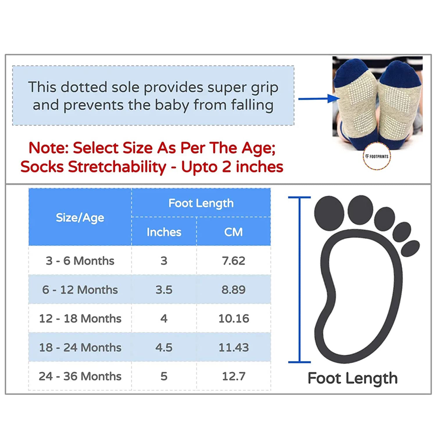 FOOTPRINTS Organic Cotton Anti-Skid Socks for Girls - Multicolor - Image 4