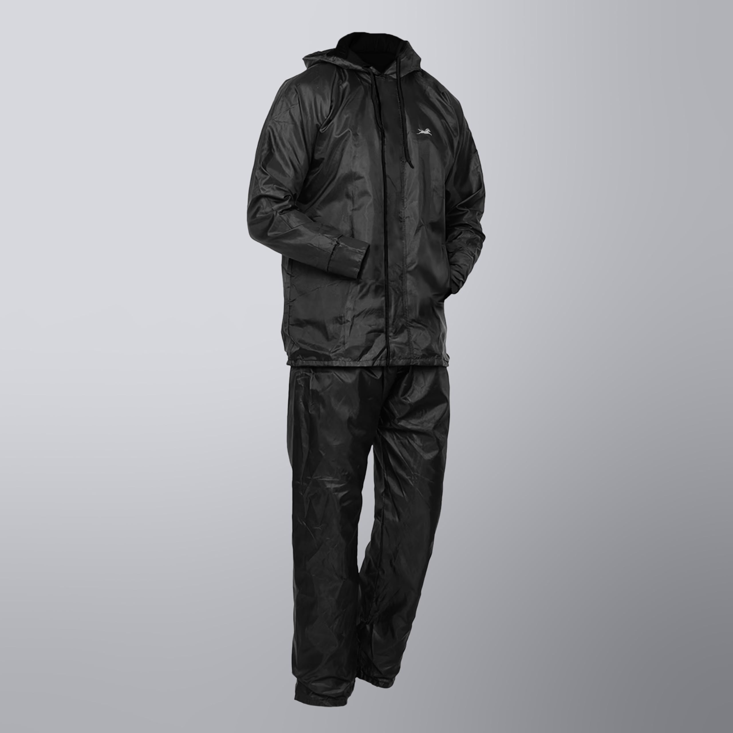 TVS Unisex Double Layer Polyester Raincoat - Black - Image 4