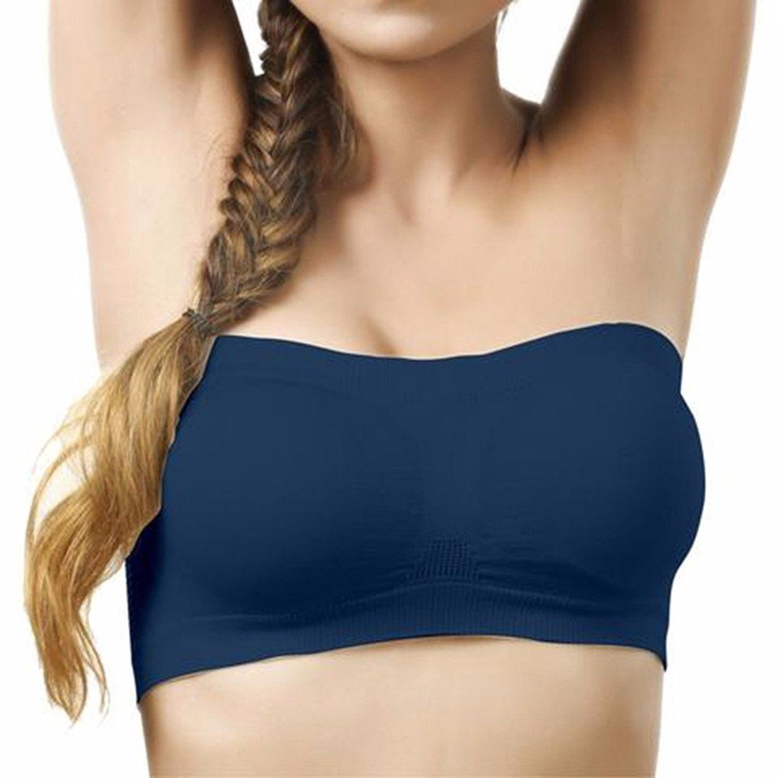 GLAMORAS Women's Cotton Spandex Seamless Tube Bra - Image 2