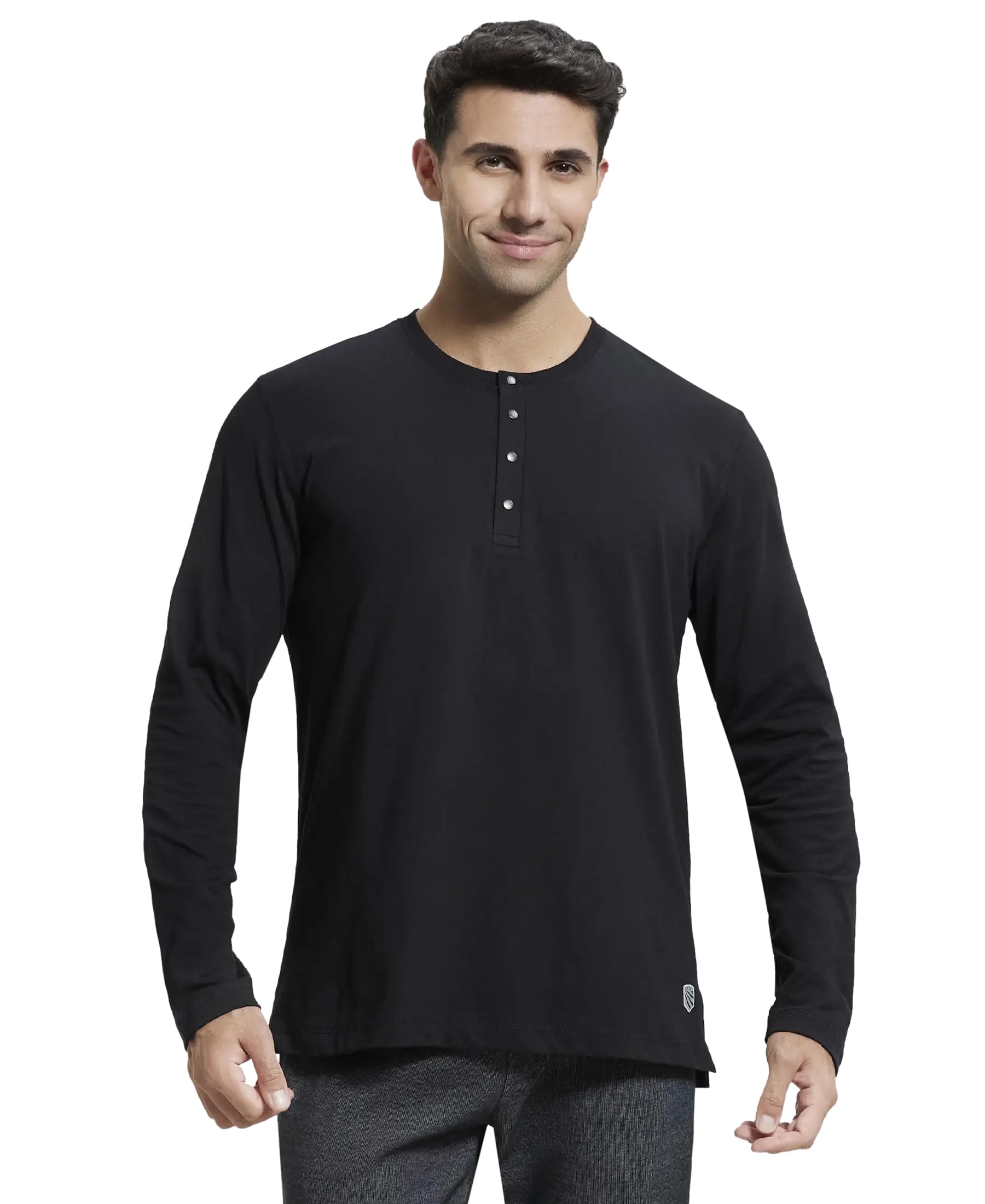 Jockey Men's Black Henley T-Shirt