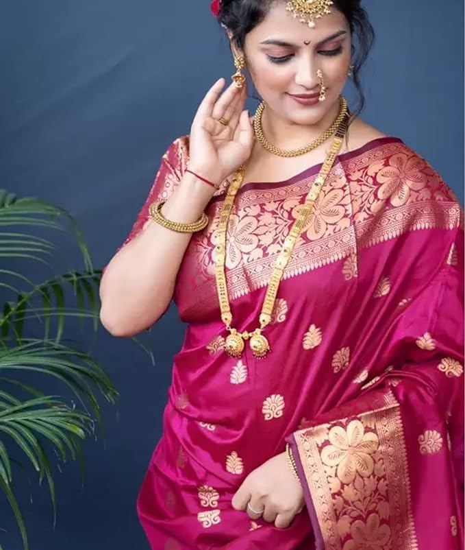 C J Enterprise Banarasi Kanjivaram Silk Saree for Women - Image 5