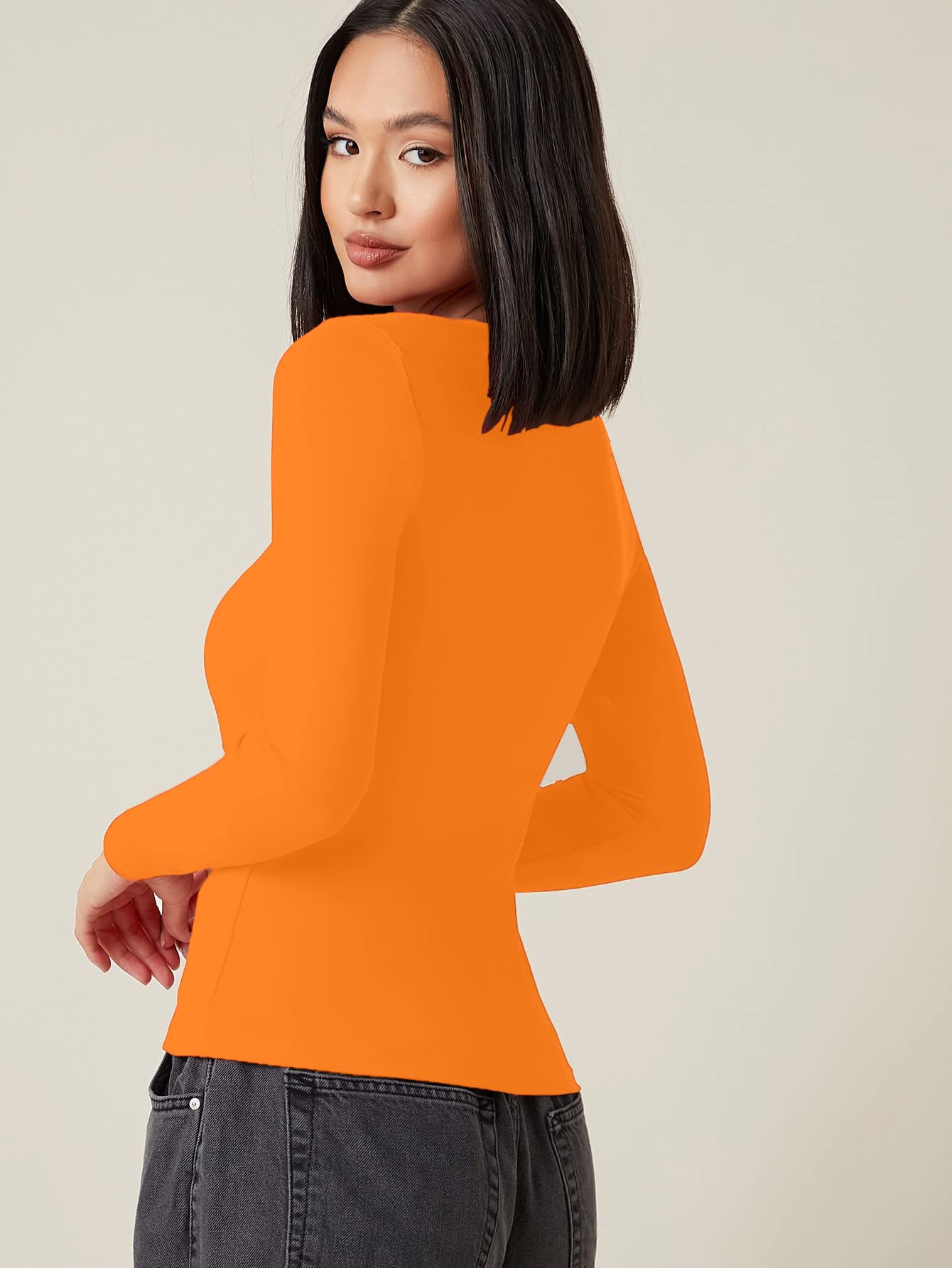 Aahwan Orange Square Neck Top for Women - Image 2