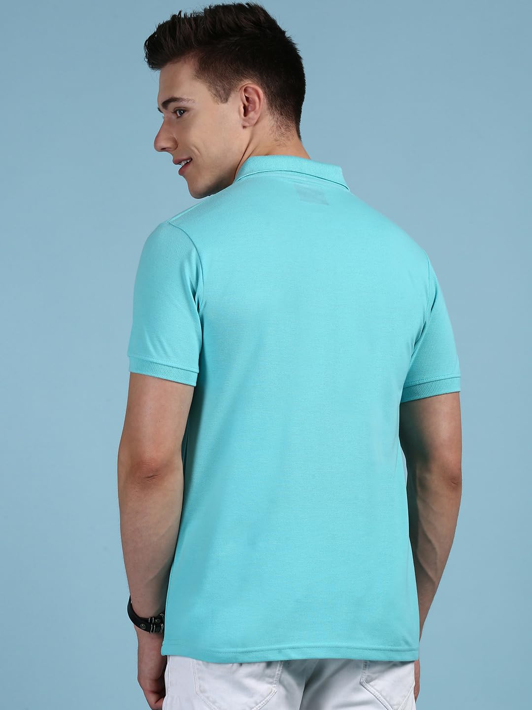 Lux Cozi Men's Polo Neck T-Shirt - Pool Blue - Image 3