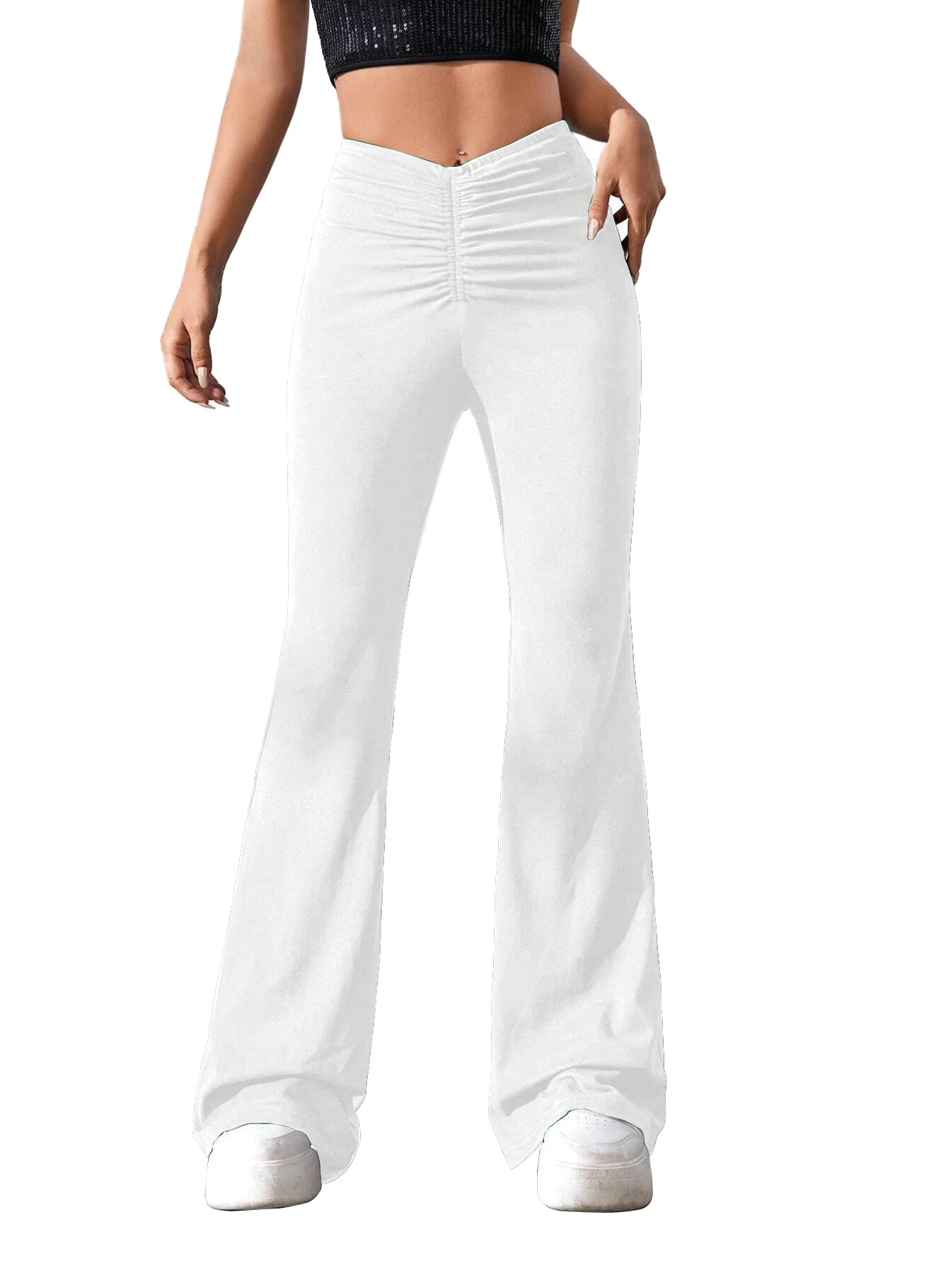 AVANOVA White High-Waist Trousers for Women