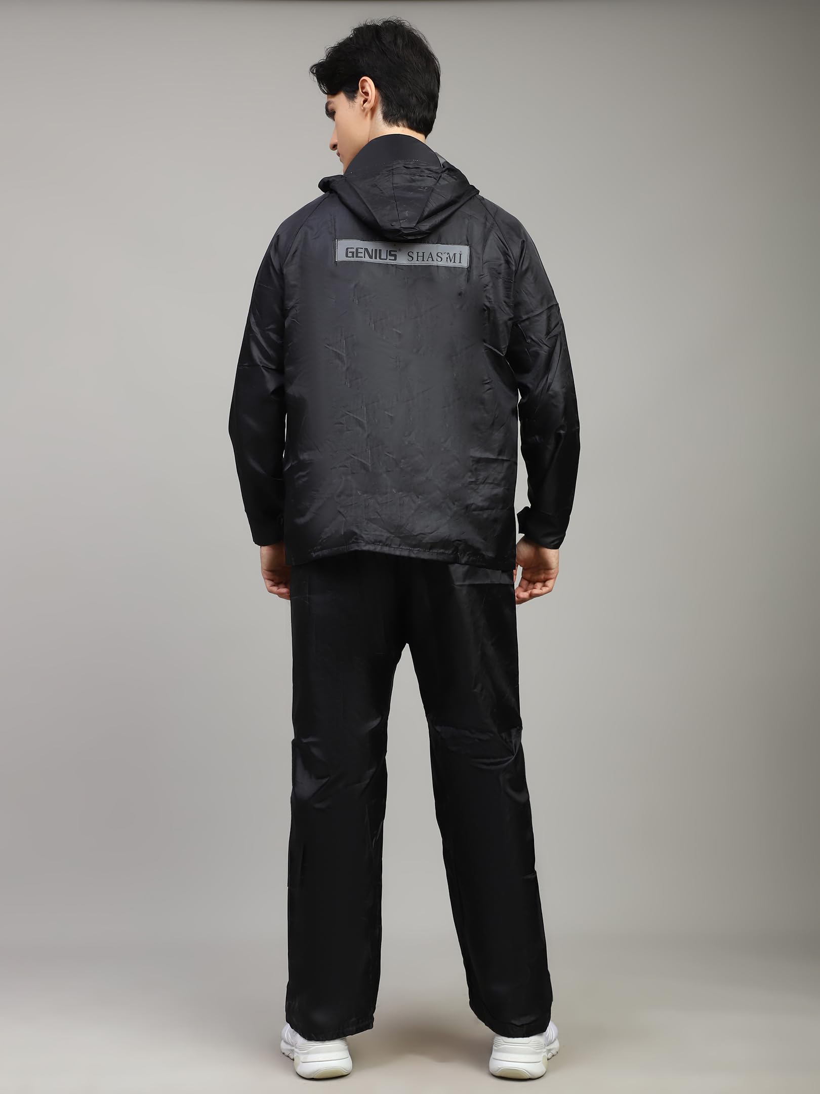 Shasmi Black Rain Coat for Men Waterproof - Image 3