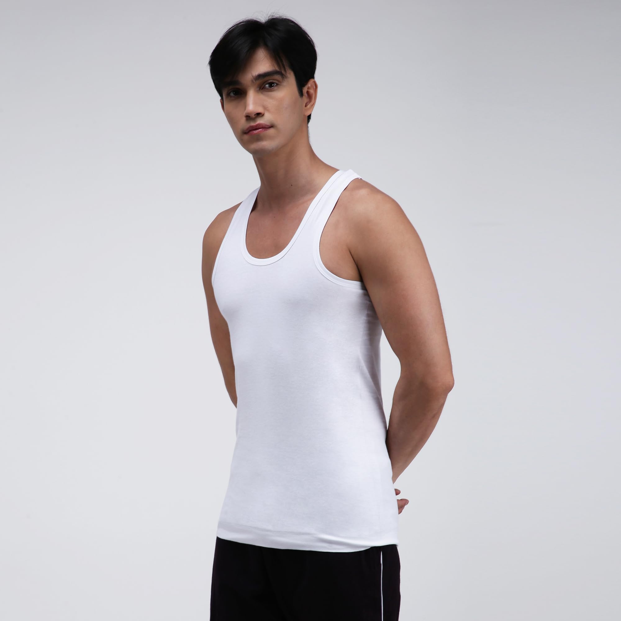 Amul Comfy Men's White Cotton Vest - Image 4