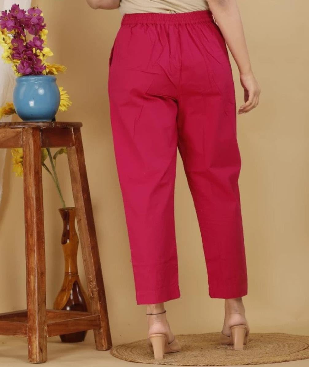 ALHUMA Women Cotton Lycra Cigarette Pants - Image 3