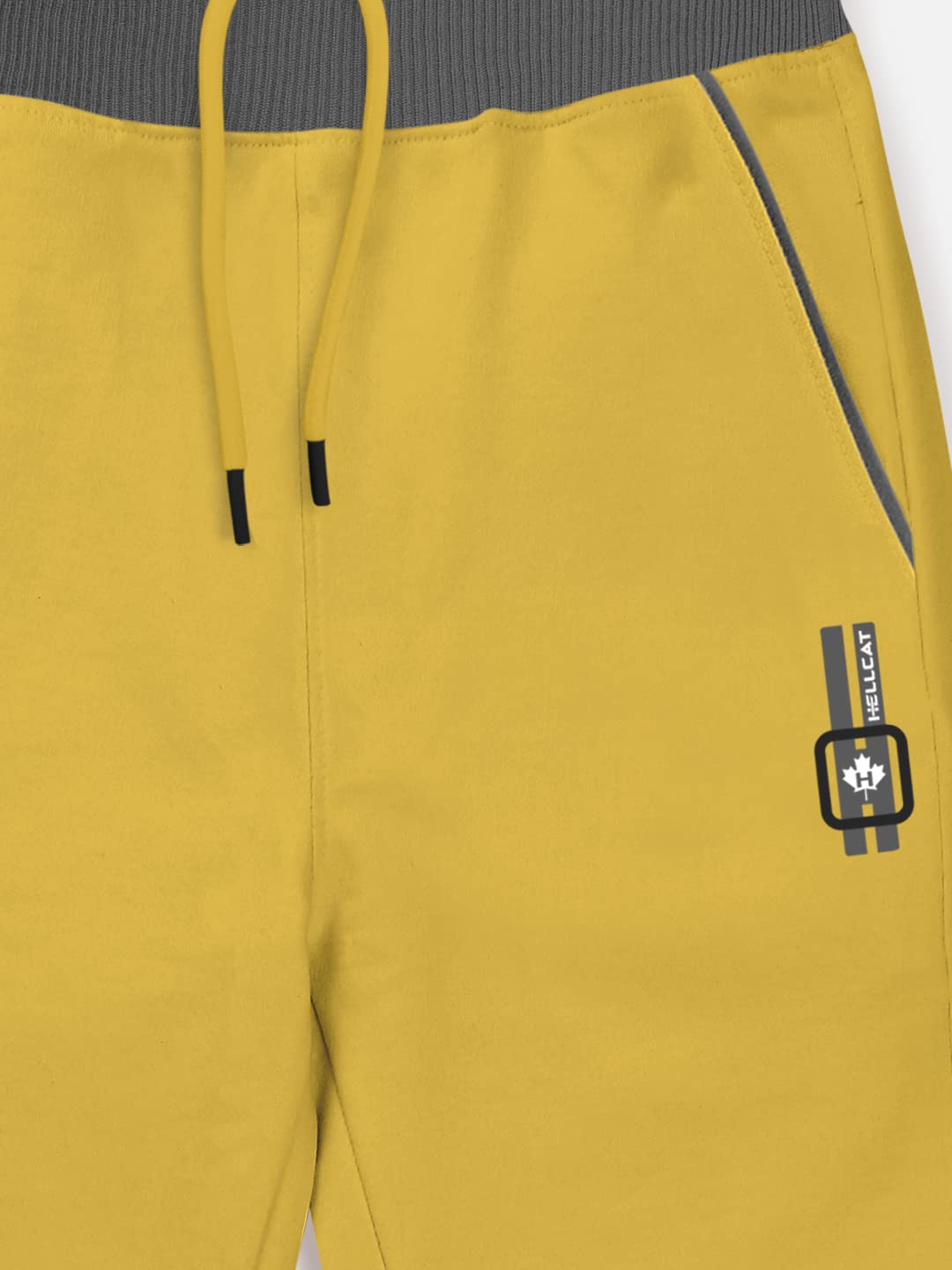 HELLCAT Boys Track Pants - Yellow Dark Green - Image 4
