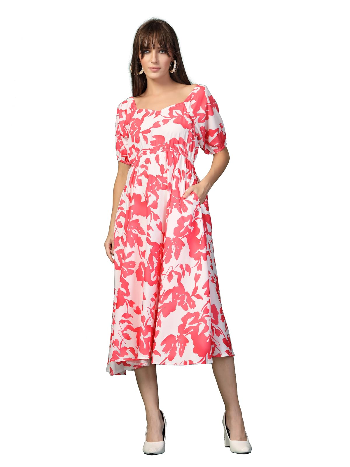 GarbGlide Flared Dress for Women - Floral