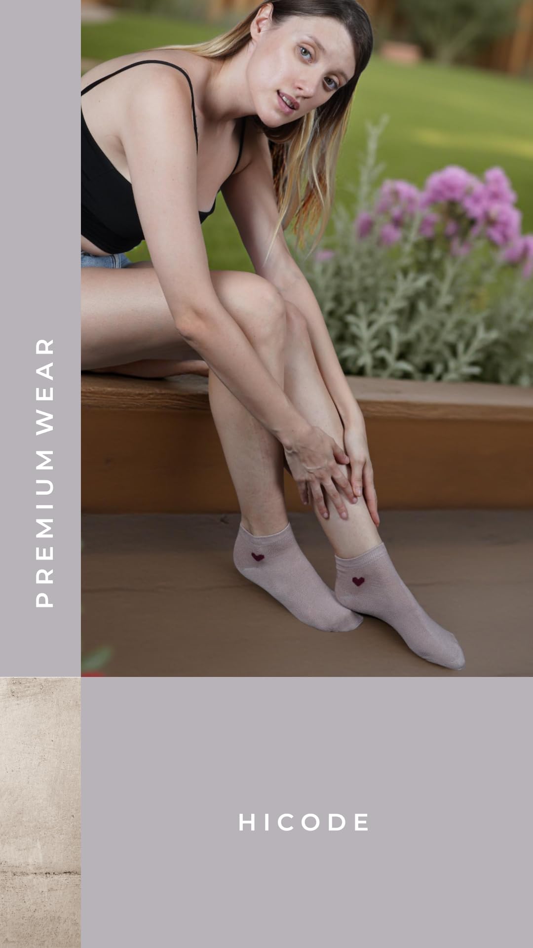 HICODE Womens Ankle Socks - Heart Pattern Multi-Colour - Image 2