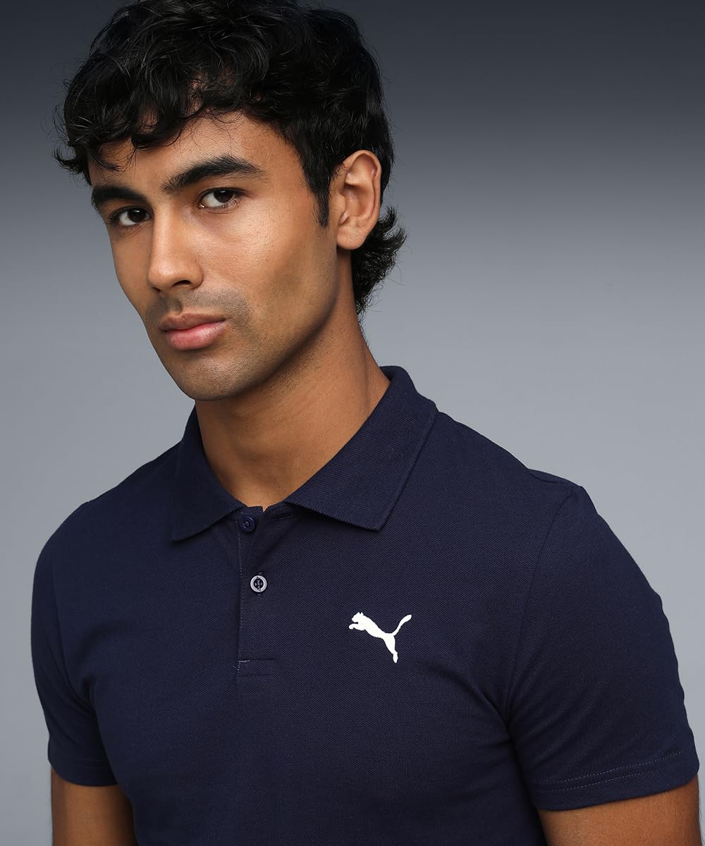 PUMA Men's Navy Blue Polo T-Shirt - Image 2