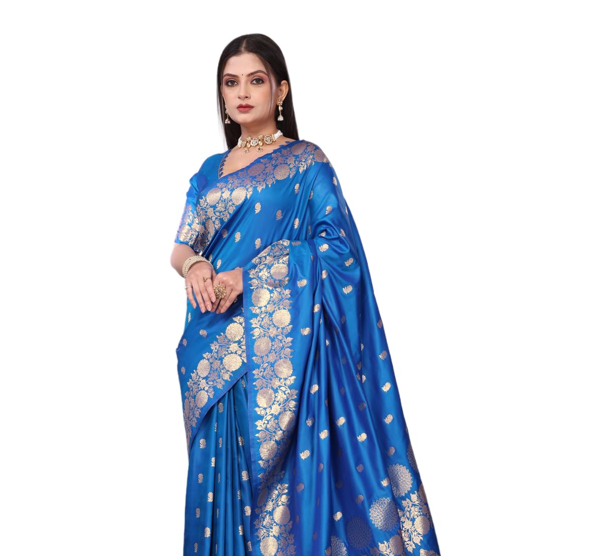 Firozy Kanjivaram Banarasi Silk Saree for Women