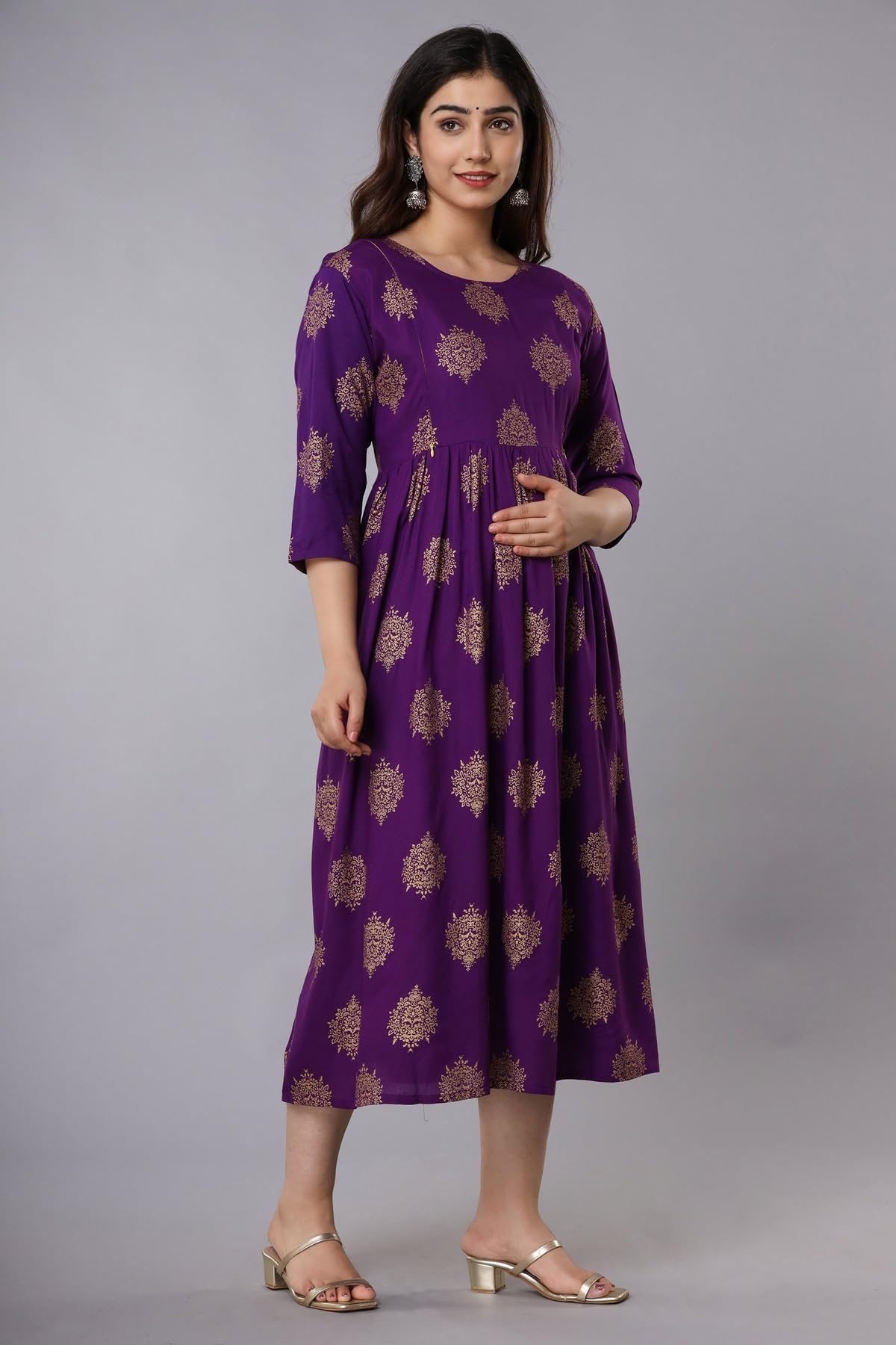 GarbGlide Maternity Kurta with Zipper for Women - Image 5