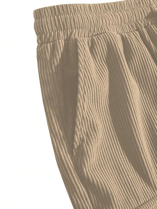 SMOWKLY Men's Ribbed Cargo Shorts - Image 2