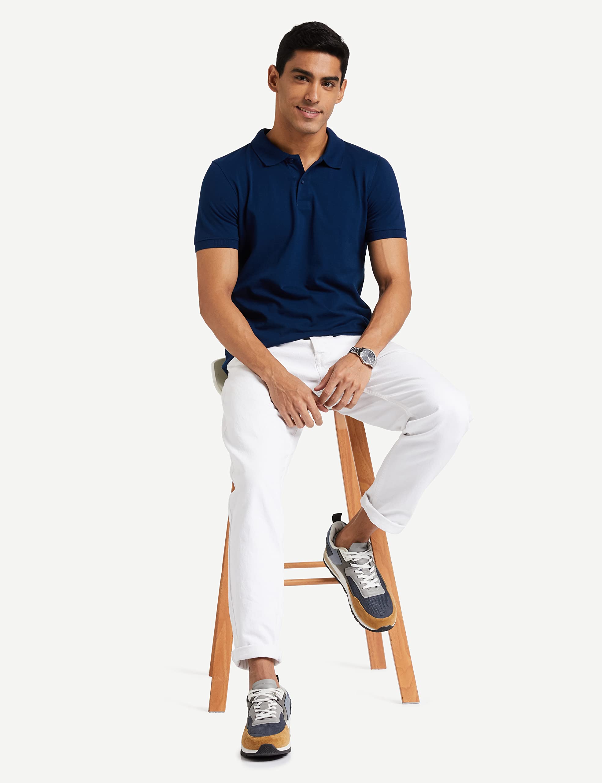 Symbol Men's Poseidon Blue Polo Shirt - Image 3