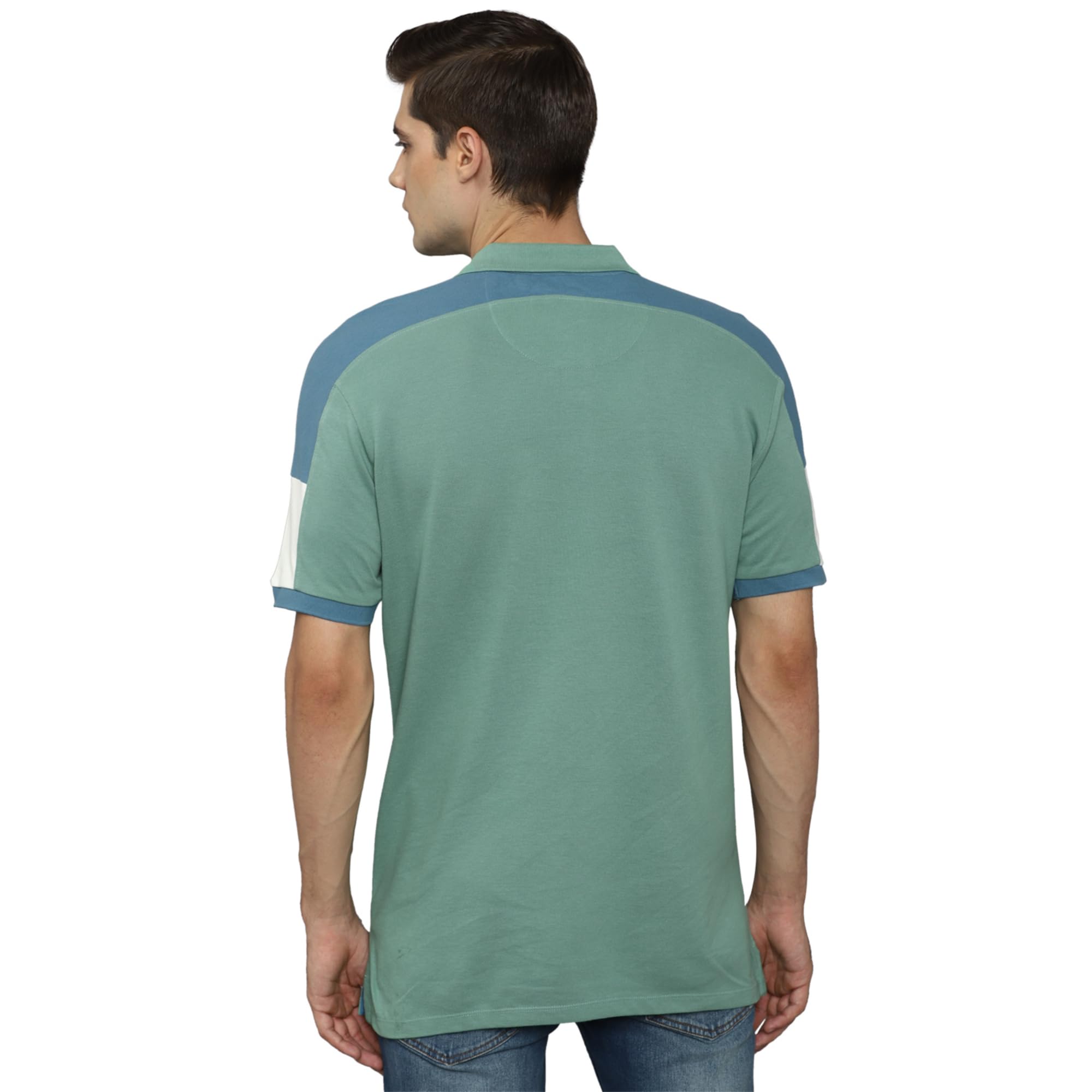 Louis Philippe Men's Slim Fit T-Shirt - Aqua - Image 3