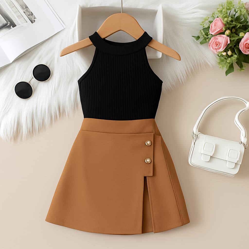 RACHANA Girls Two-Piece Outfit - Black Cream - Image 2