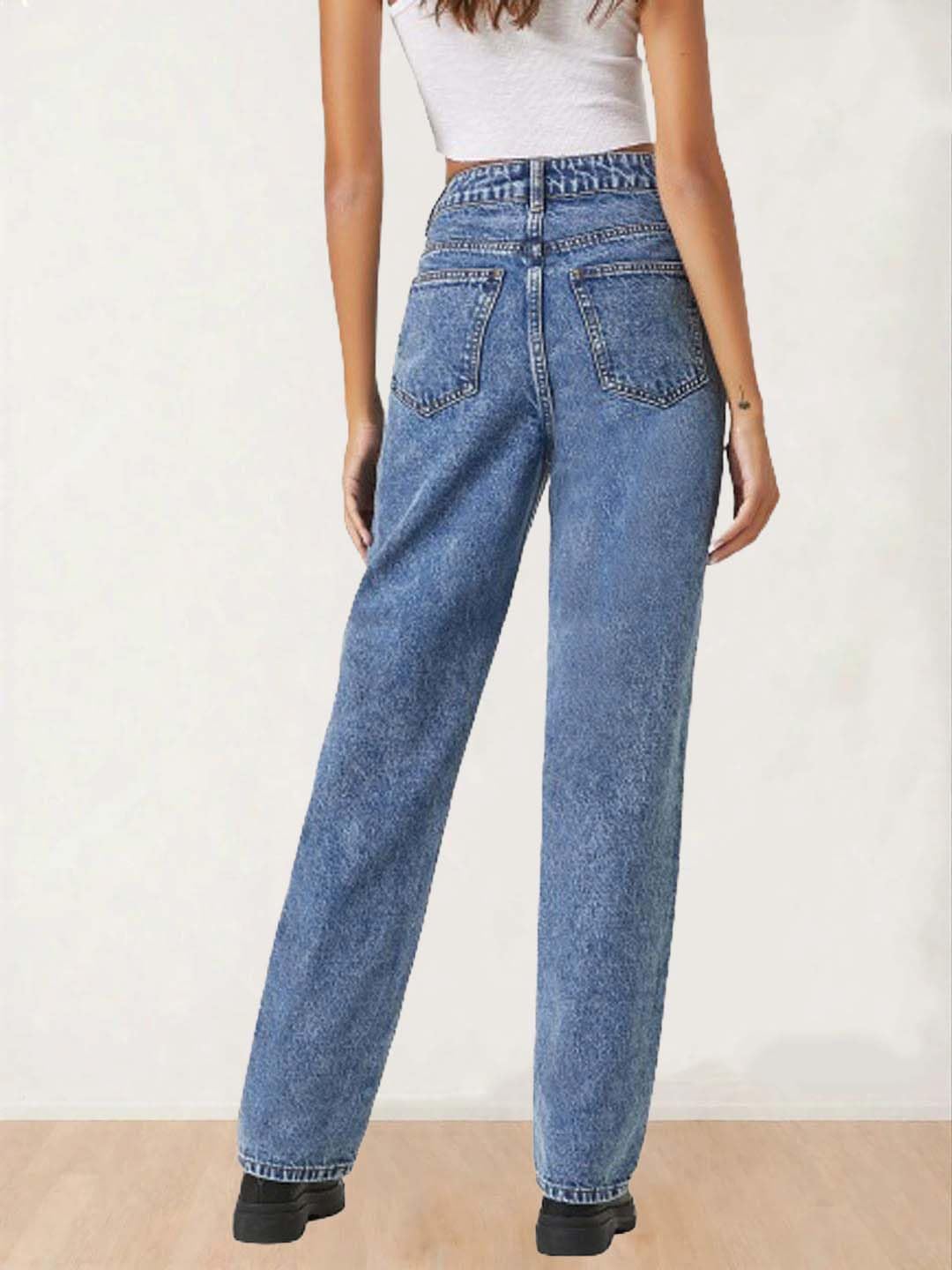 KOTTY Womens High Rise Jeans - Blue - Image 4