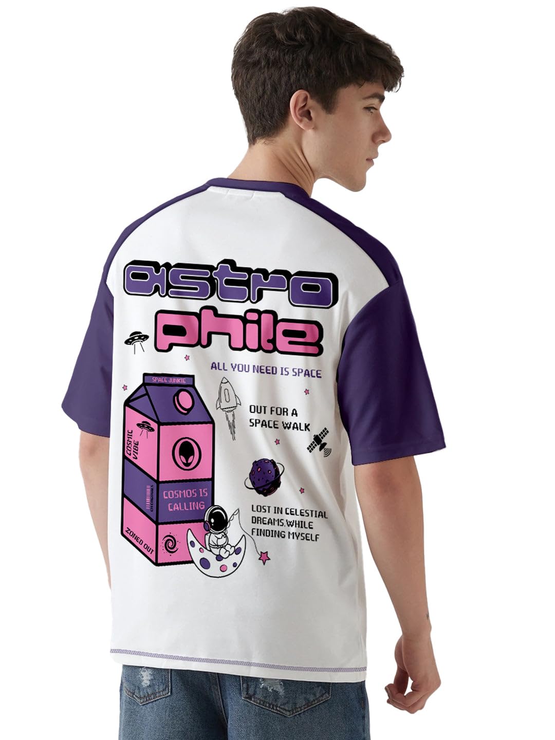 crazymonk Astrophile Printed Graphic T-Shirt - Multi Color