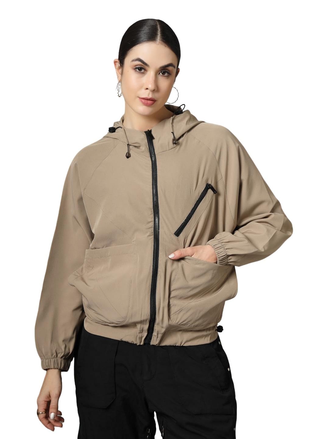 CHKOKKO Women's Oversized Windcheater Jacket