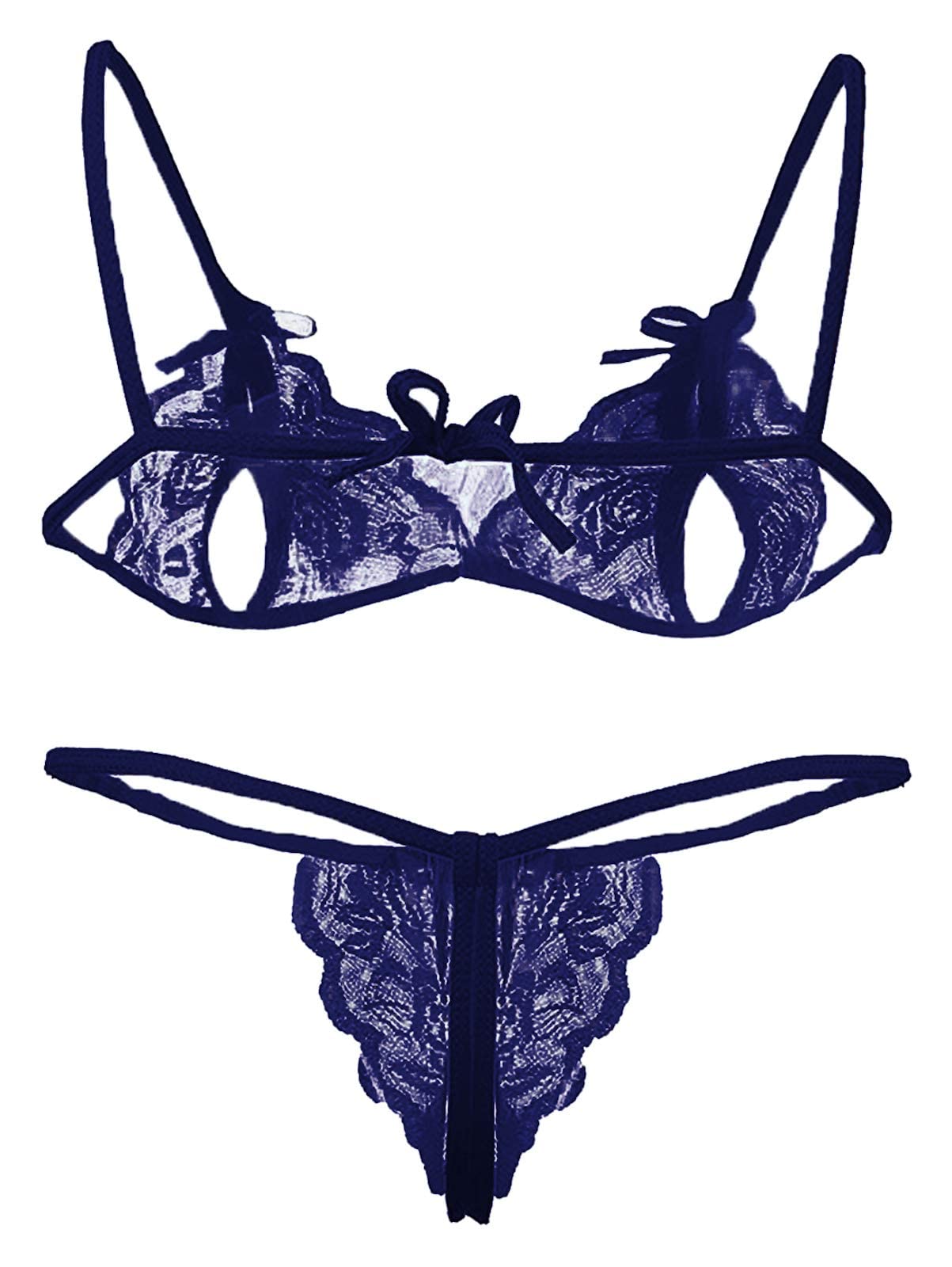 Navy Blue Lace Babydoll Lingerie for Women - Image 5
