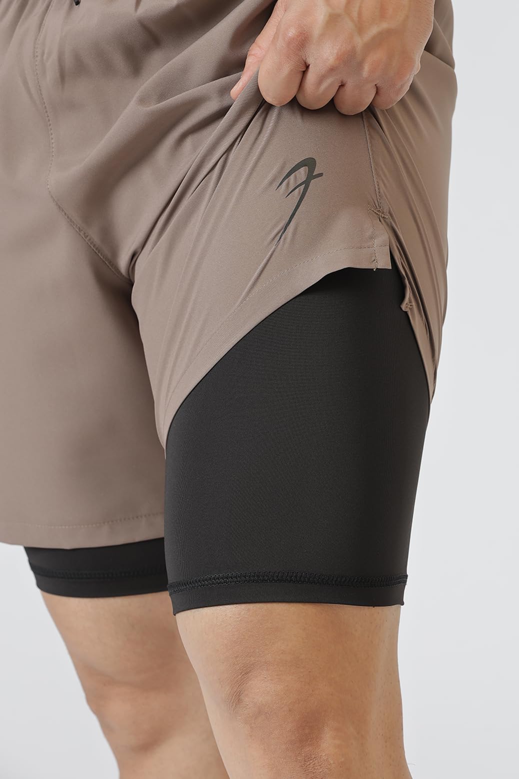 FUAARK Men's Sports Shorts - Dusk Brown - Image 3