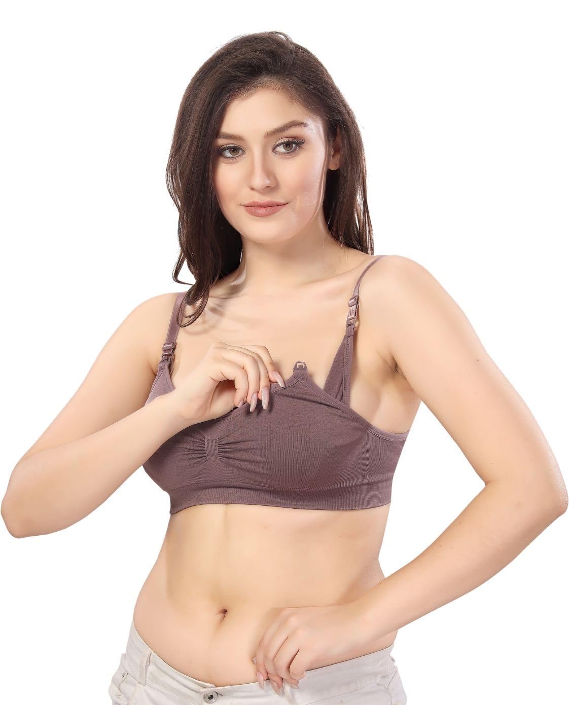 Fabme Women's Nylon Blend Nursing Bra - Purple